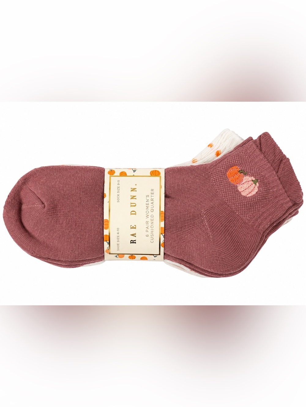 Rae Dunn Women’s Fall Pumpkin Socks 6 Pack Size 9-11 NWT